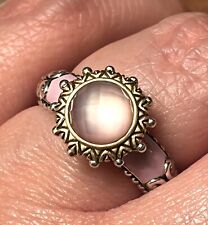 Barbara Bixby 18K Sterling Silver Rose Quartz Pink MOP Doublet Enamel Ring SZ 9 for sale  Doylestown