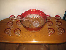 punch bowl glass cups w 12 for sale  Tripoli
