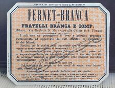 Etichetta liquore fernet usato  Reggio Calabria