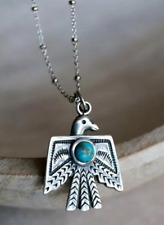 Pingente de prata turquesa antigo peão Thunderbird sudoeste joia nativa comprar usado  Enviando para Brazil