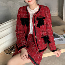 Mini saia terno apertado vermelha curta elegante feminina casaco único conjunto de 2 peças B comprar usado  Enviando para Brazil
