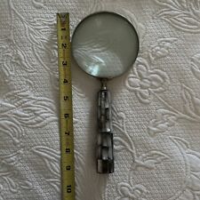 Vtg 9” Magnifying Glass With Mother of Pearl Handle  10x Magnifying Lens for sale  Shipping to South Africa