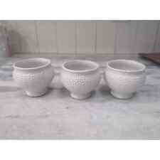 Used, Trio of Spotti Pot White Planters, Mini Garden Pots, Succulent Holders, Small  for sale  Shipping to South Africa