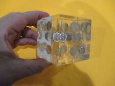 Usado, 1964 CUBO DE LUCITE TRANSPARENTE COM 21 CENTAVOS DE PRATA ROOSEVELT SUSPENSOS ARTE PESO PAPEL comprar usado  Enviando para Brazil