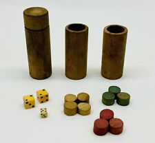 Antiguo Juego de Backgammon Parche Piezas de Repuesto Dados Madera Mudanzas Dados Tazas, usado segunda mano  Embacar hacia Argentina