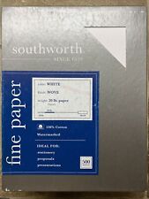 Usado, Southworth 100 % algodón papel de negocios 500 hojas blanco 20 lb tejido 8-1/2 x 11 segunda mano  Embacar hacia Argentina