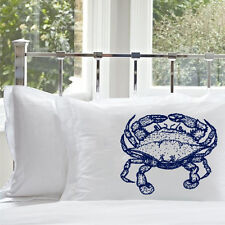 (1) Funda de almohada azul marino cangrejo marinero decoración náutica almohada hogar segunda mano  Embacar hacia Argentina
