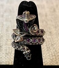 Barbara Bixby Sterling & 18K 0.75 cttw Multi-Gemstone Snake Ring Size 6 QVC for sale  Shipping to South Africa