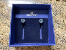 Stunning SWAROVSKI Blue Crystal Pierced Stud EARRINGS New w/ Original Box #499 for sale  Shipping to South Africa