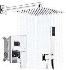 Shower Faucet Set System 10" Rainfall Head 2 Function Kit Mixer Valve Wall Mount, used for sale  Shipping to South Africa
