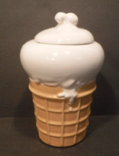 Jarro de biscoito cone de sorvete de cerâmica vintage com vasilha de cozinha para sorvete de baunilha comprar usado  Enviando para Brazil