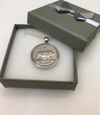 Irish Shilling Coin Pendant Necklace -Silver Plated- Gift for sale  Shipping to South Africa