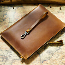 Genuine Leather Business Briefcase Clutch Wallet Bandbag Tablet Case For iPad, used for sale  Shipping to South Africa