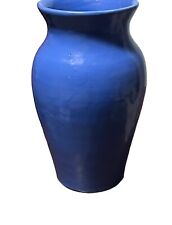 Vintage American Pottery Wheel Thrown Blue Vase From Kentucky 1940-1950s, used for sale  Shipping to South Africa