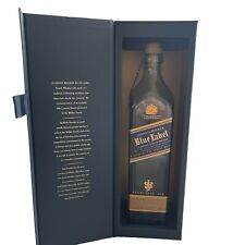 Botella de whisky vacía Johnnie Walker etiqueta azul con caja de regalo y cuerda de corcho 750 ml, usado segunda mano  Embacar hacia Argentina