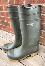 Dunlop Green/Yellow Wellies Wellington Boots Size 8 (42) for sale  AMERSHAM