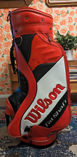 Vintage Wilson Staff Fat Shaft Red Staff Cart Golf Club Bag 6 Way 35" w/ Cover for sale  Shipping to South Africa