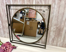 30% OFF Imperfect 47cm Large Industrial Style Metal Wall Mirror - Bronzed, used for sale  Shipping to South Africa
