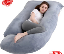 Travesseiro de gravidez em forma de J travesseiro cinza corpo inteiro capa de veludo conforto estragado comprar usado  Enviando para Brazil