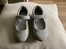 girls silver bridesmaid shoes for sale  NORWICH