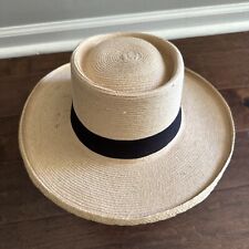 Chapéu Panamá Vintage Feito à Mão de Folhas de Palmeira pelos Índios Maias-Quiche 7 1/4 comprar usado  Enviando para Brazil