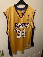 Camiseta deportiva de campeón de los Lakers de Los Ángeles talla L 40 NBA O'Neal 34 vintage segunda mano  Embacar hacia Argentina