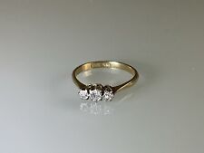 9ct Yellow Gold Diamond Trilogy Ring for sale  Shipping to South Africa
