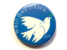 WORLD PEACE COUNCIL Universal Disarmament PICASSO’s Drawing Pinback Button. RARE, usado segunda mano  Embacar hacia Argentina