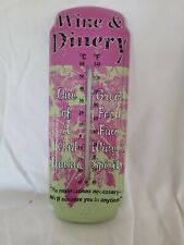 VTG Wine Collectors NICE Pink & Green 12" Thermometer Wine Bottle Design for sale  Shipping to South Africa