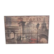 Dekoracja ścienna vintage w stylu paryskim - drewniany znak shabby chic, design retro, 88 cm na sprzedaż  PL