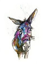 Splashy donkey watercolor for sale  Greensboro