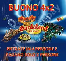 COUPON BUONO X 4 BIGLIETTI GARDALAND 4x2 PAGHI 2 ENTRI IN 4 SCONTO X TUTTO IL 22 usato  Castelnuovo Del Garda