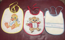 3 Vintage Baby Boy Bibs Named Jon Partial Handmade for sale  Shipping to South Africa