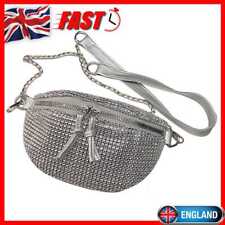 Rhinestone Waist Bag Women Chain Crossbody Fanny Chest Phone Packs (Silver) comprar usado  Enviando para Brazil