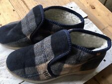 BC Footwear Shearling Lined Navy Blue Plaid Flannel Logo Ankle Boots W Sz 6 Cozy for sale  Shipping to South Africa