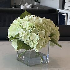 hydrangeas faux vase glass for sale  Walled Lake