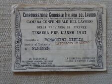 Tessera c.g.i.l. firenze usato  Firenze
