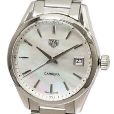 Wristwatch USED TAGheuer CARRERA Men's Quartz Silver White Shell Date Stainless for sale  Shipping to South Africa