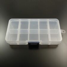 2 piezas Organizador de almacenamiento de accesorios de joyería caja transparente de plástico 10 rejillas 13 * 7 cm segunda mano  Embacar hacia Argentina