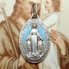 Santa Virgen María. Medalla milagrosa. Colgante de esmalte religioso antiguo francés. segunda mano  Embacar hacia Argentina