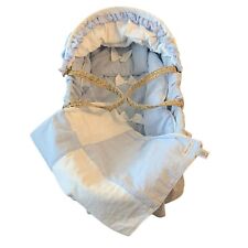WENDY ANNE Moses Basket Baby Boy Blue Seersucker Bedding Newborn Bassinet EUC for sale  Shipping to South Africa