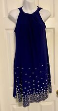 Vestido curto feminino MSK azul royal com pérolas/contas tamanho P pequeno comprar usado  Enviando para Brazil