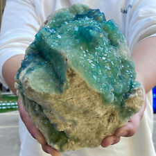 Amostra mineral aglomerado de cristal de fluorita cúbica verde 6,26 lb natural, usado comprar usado  Enviando para Brazil
