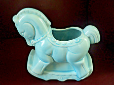 Antigo Plantador de Cavalo/Pônei de Balanço de Cerâmica Azul Sem Marca Quarto Perfeito para Bebês, usado comprar usado  Enviando para Brazil