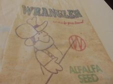 2 vintage Wrangler Alfalfa seed bags- Andrews Seed Co, Ontario OR for sale  Shipping to South Africa
