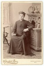 Cabinet Photo ~ N. La Crosse, Wisconsin, Seated Clergyman Wearing Biretta for sale  Shipping to South Africa
