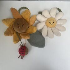 Jellycat Fleur Daisy Vibrating Jitter Pram Flower Sunflower Baby activity toy for sale  Shipping to South Africa