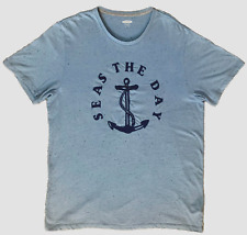 Camiseta Vintage Old Navy SEAS the DAY Seize Carpe Diem Masculina XL Azul Lavagem Macia comprar usado  Enviando para Brazil