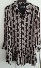 Mint Velvet Ladies Gorgeous Black/natural/brown Patterned Long Length Top Size14 for sale  Shipping to South Africa