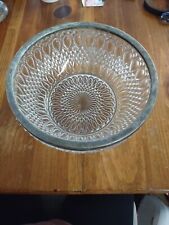 Vintage silver plated rim clear crystal glass bowl, used for sale  Shipping to South Africa